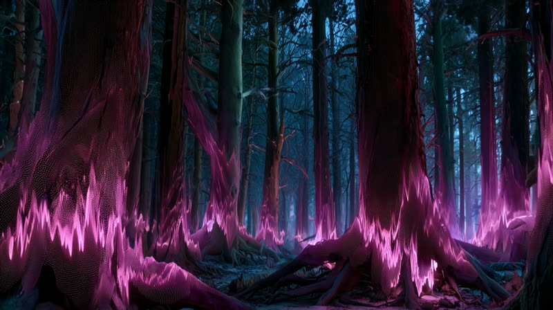 A frame from development